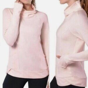 Yogalicious Hooded Pullover with Cowl Neck Ballerina Pink Small